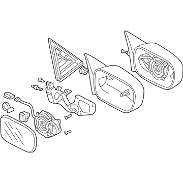 Honda 76200-S84-A21ZD Mirror Assembly, Passenger Side Door (Starlight Black Pearl) (R.C.)