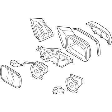 Honda 76250-SVA-A11ZB Mirror Assembly, Driver Side Door (Royal Blue Pearl) (R.C.)