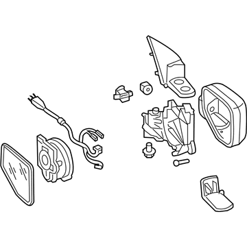 Honda 76200-SJC-A01ZF Mirror Assembly, Passenger Side Door (Flat Black) (R.C.)