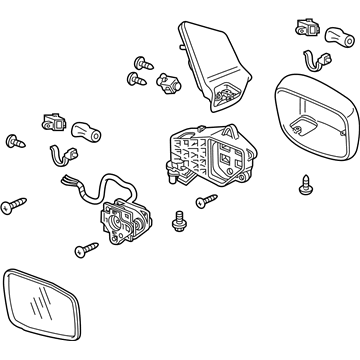 Honda 76250-SHJ-A43ZR Mirror Assembly, Driver Side Door (Bali Blue Pearl) (Heated)