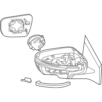 Nissan 96301-5AA5A MIRROR - SKULL CAP RH