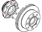 OEM 1997 Dodge Ram 2500 Disc Brake Rotor And Hub Assembly Front - 52007851