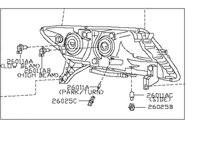 Nissan 26060-9PF0A Driver Side Headlight Assembly