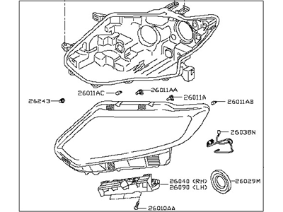 Nissan 26060-5HA0A Headlamp Assembly-Driver Side