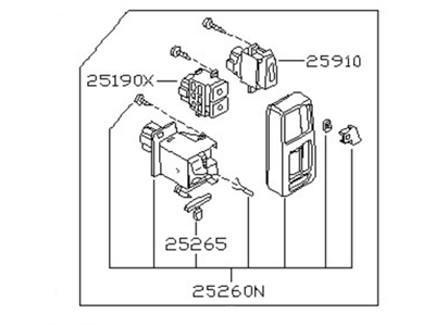 Nissan 25260-84M00 Switch Assy-Wiper