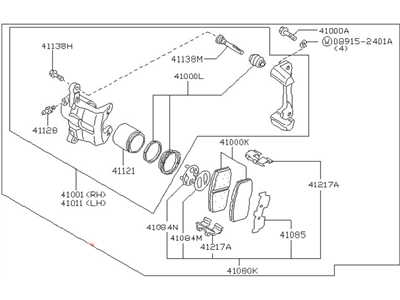 Nissan 41001-61A01RE REMAN CALIPER Front Right