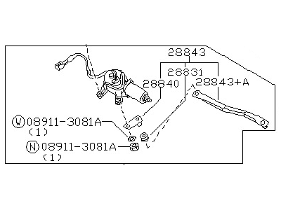 Nissan 28810-30P00 Motor Assy-Windshield Wiper