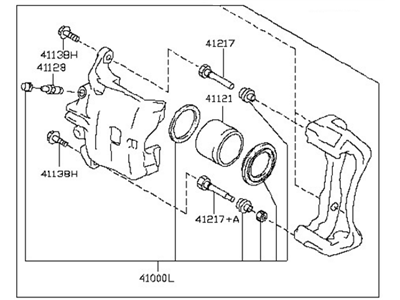 Nissan 41011-3LM0A CALIPER Assembly-Front LH, W/O Pads Or SHIMS