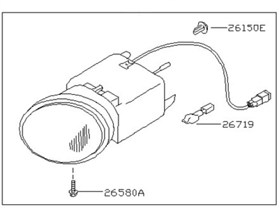 Nissan 26155-00Q00 Lamp Assembly-Fog, LH