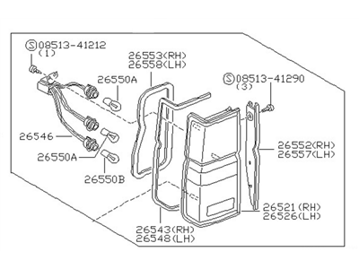 Nissan B6555-41G00 Lamp Assembly-Rear Combination LH