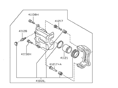 Nissan 41011-8J000 CALIPER Assembly-Front LH, W/O Pads Or SHIMS