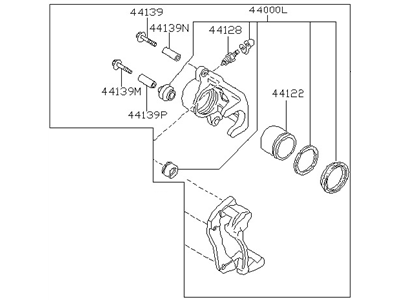 Nissan 44001-64G00RE REMAN CALIPER Rear Right