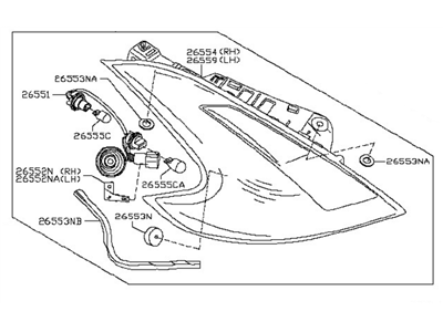 Nissan 26555-1EA5A Lamp Assembly-Rear Combination LH