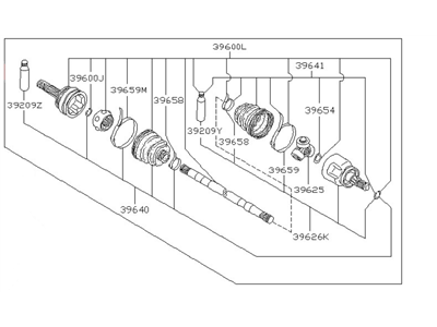 Nissan 39600-06R10 Drive Shaft Rear