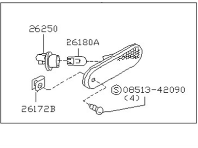 Nissan 26180-65Y00 Lamp Assembly-Side Marker, R