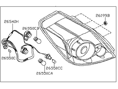 Nissan 26550-JA000 Lamp Assembly-Rear Combination, RH