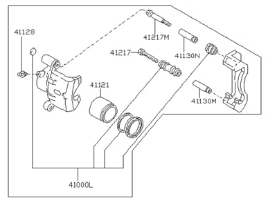 Nissan 41011-02Y00RE REMAN CALIPER Front Left