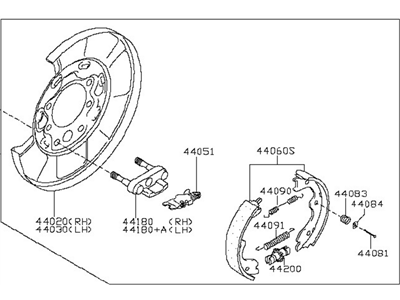 Nissan 44010-EA06B Brake Assy-Parking, Rear LH