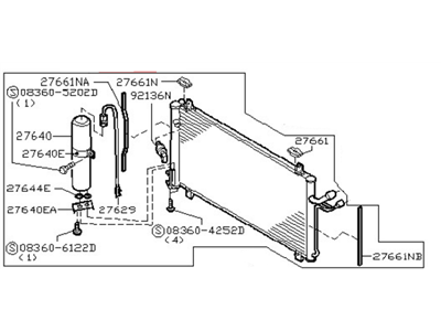 Nissan 92100-CD000 Condenser & Liquid Tank Assy