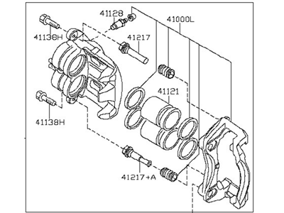 Infiniti 41001-3JA0A CALIPER Assembly-Front RH, W/O Pads Or SHIMS