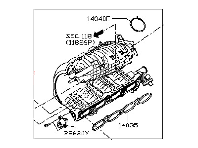 Nissan 14001-4BA1B Manifold-Intake