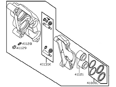 Nissan 41011-1PA1A CALIPER Assembly-Front LH, W/O Pads Or SHIMS