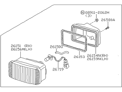 Nissan B6155-30P00 Lamp Assembly-Fog, LH