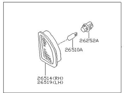 Nissan 26515-31M05 Lamp Licence LH