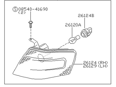 Nissan B6130-61A00 Combination Lamp Assy-Front, RH