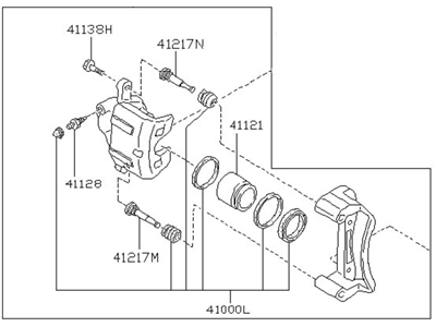 Nissan 41011-44F01RE REMAN CALIPER Front Left