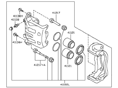 Nissan 41011-1EA0A CALIPER Assembly-Front LH, W/O Pads Or SHIMS