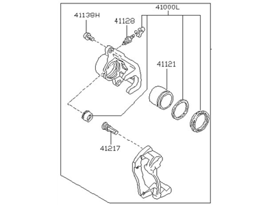 Nissan 41001-09W90 CALIPER Front RH W/O Pads