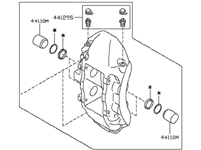 Nissan D4011-69F01 CALIPER Assembly-Rear LH, W/O Pads Or SHIMS