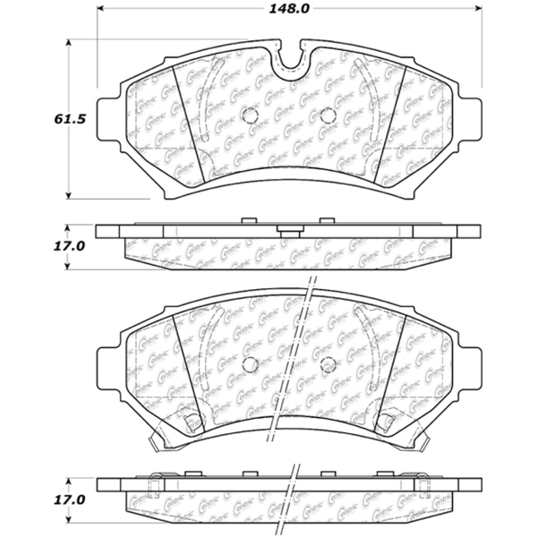 Centric Posi Quiet™ Semi-Metallic Front Disc Brake Pads 104.07530