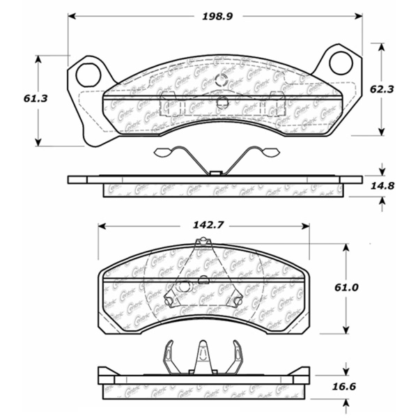 Centric Premium Semi-Metallic Front Disc Brake Pads 300.04990