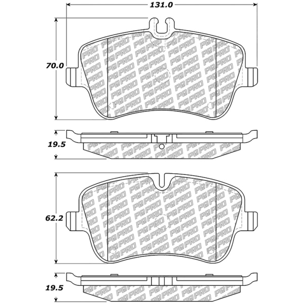 Centric Posi Quiet Pro™ Semi-Metallic Front Disc Brake Pads 500.08721