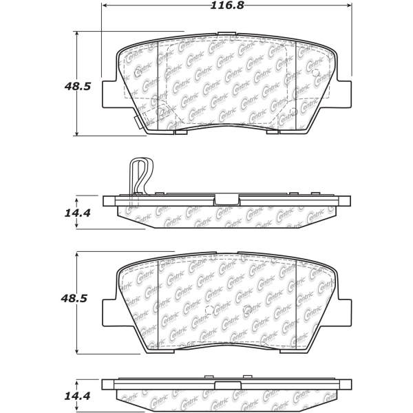 Centric Posi Quiet™ Ceramic Rear Disc Brake Pads 105.12841