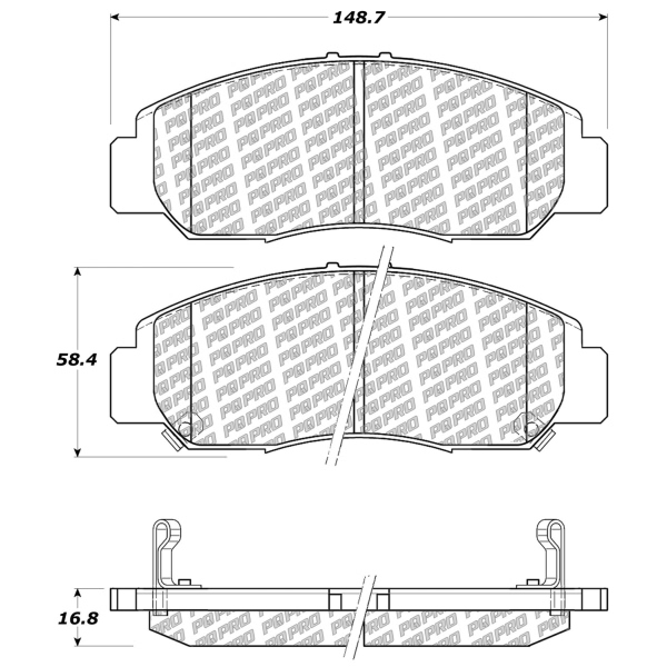 Centric Posi Quiet Pro™ Ceramic Front Disc Brake Pads 500.09590