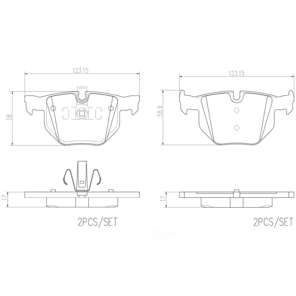 brembo Premium Ceramic Rear Disc Brake Pads P06039N