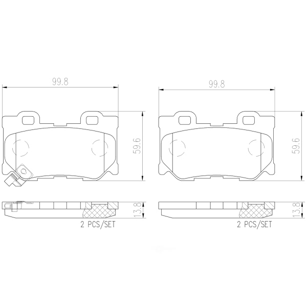 brembo Premium Ceramic Rear Disc Brake Pads P56095N