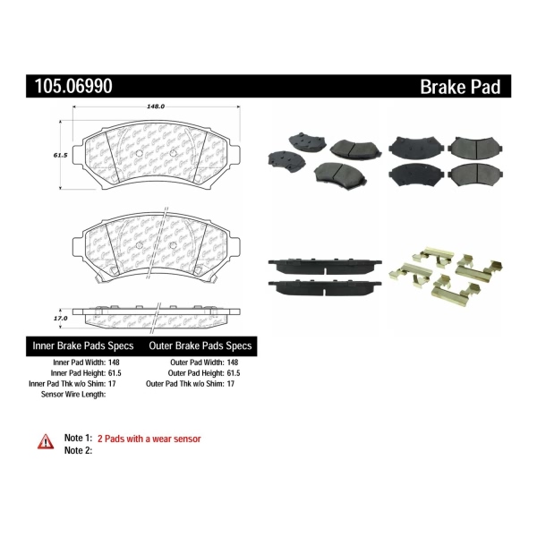 Centric Posi Quiet™ Ceramic Front Disc Brake Pads 105.06990