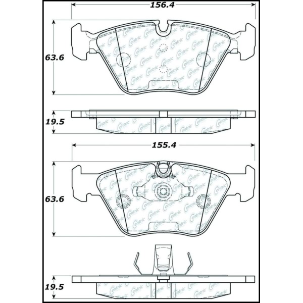 Centric Posi Quiet™ Semi-Metallic Front Disc Brake Pads 104.09470