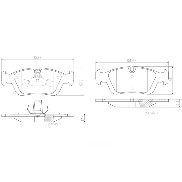 brembo Premium Ceramic Front Disc Brake Pads P06024N