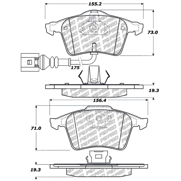 Centric Posi Quiet Pro™ Semi-Metallic Front Disc Brake Pads 500.09153