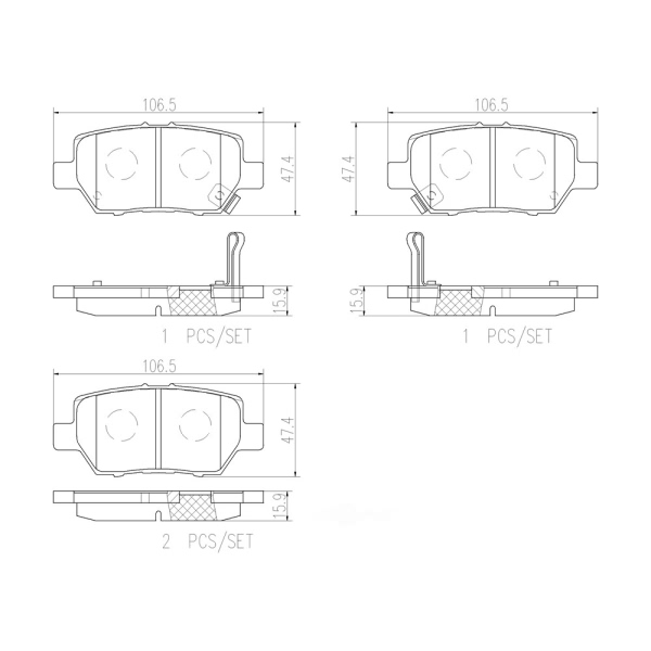 brembo Premium Ceramic Rear Disc Brake Pads P28078N