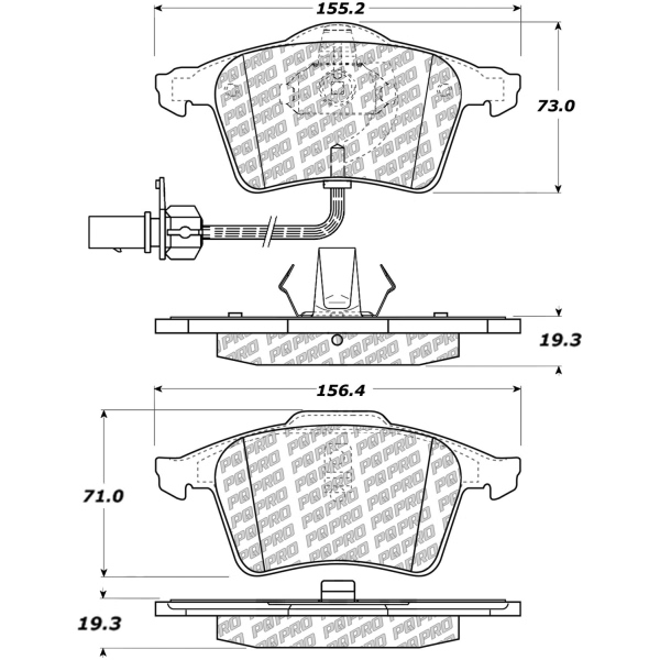 Centric Posi Quiet Pro™ Semi-Metallic Front Disc Brake Pads 500.09150