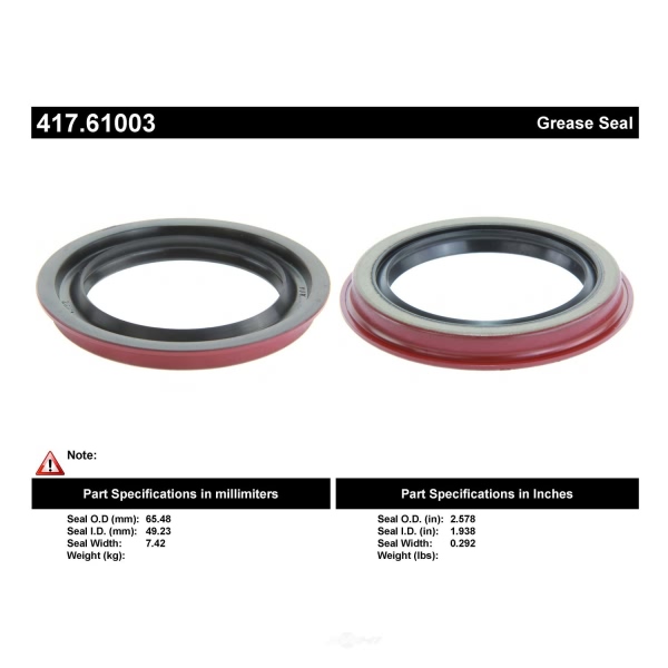 Centric Premium™ Front Inner Wheel Seal 417.61003