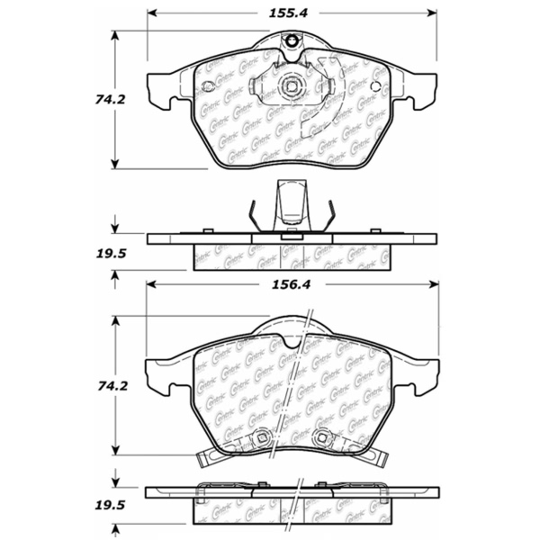 Centric Posi Quiet™ Ceramic Front Disc Brake Pads 105.07360