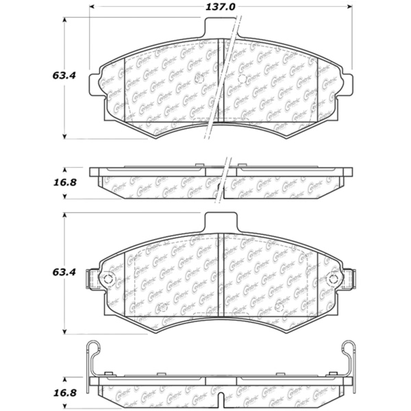 Centric Posi Quiet™ Ceramic Front Disc Brake Pads 105.09410