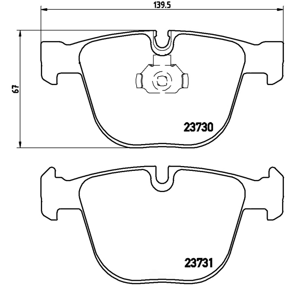 brembo Premium Low-Met OE Equivalent Rear Brake Pads P06026